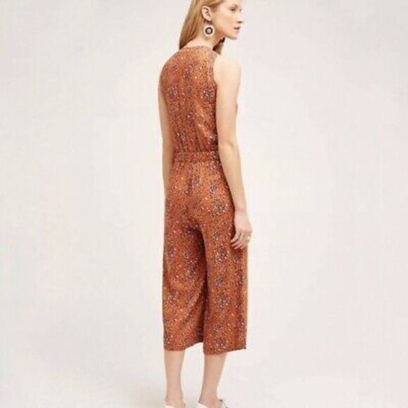 ✨Anthropologie Cartonnier Avila Patterned Cropped Wide Leg Jumpsuit XSmall✨ - Picture 3 of 8